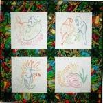 Rainforest four patch  By Angela Meadows and Dorothy Crandall