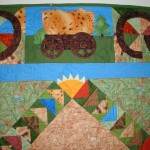 WESTWARD HO Detail of wagon border stitching