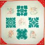Rainforest Hawaiian 9 patch by Judy Lyon and Dorothy Crandall