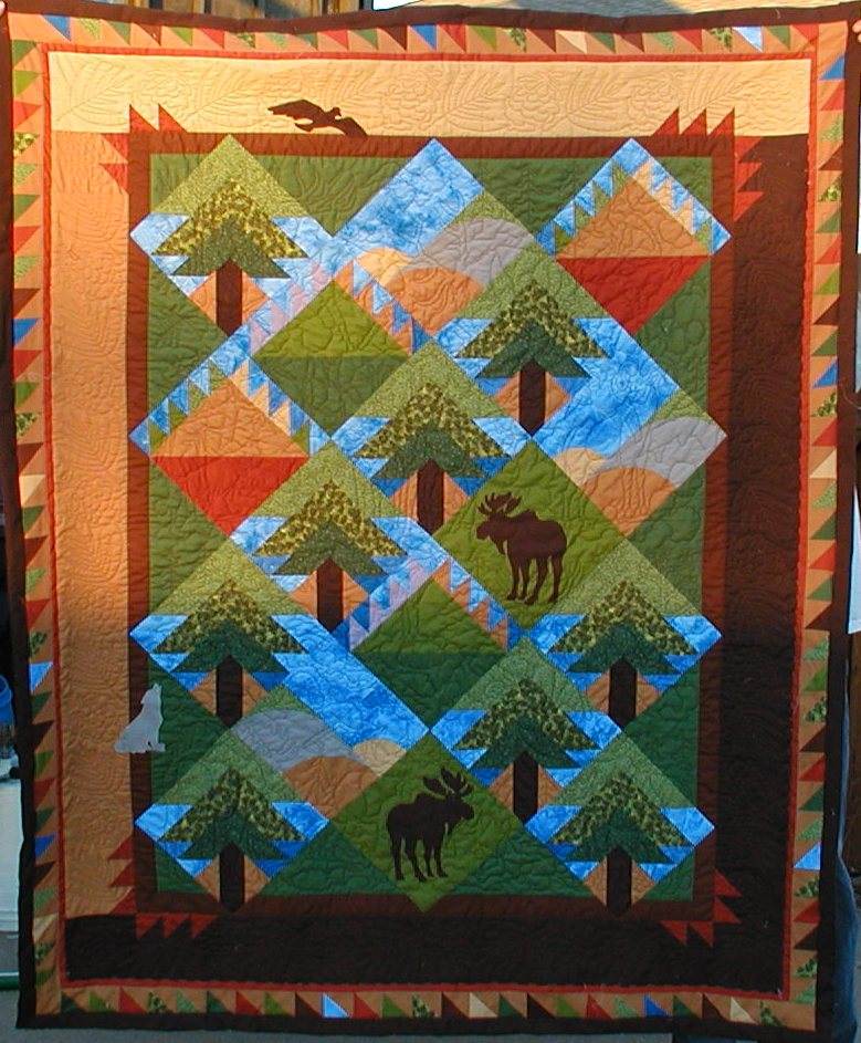 Backwoods Continuous-Line Quilting Design 