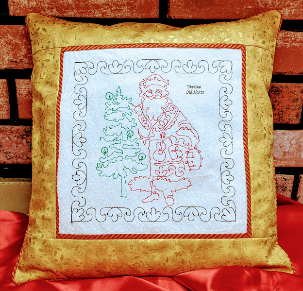 Santa Ukraine Redwork: Digital Embroidery Files or PDF Printable Paper - Image 5