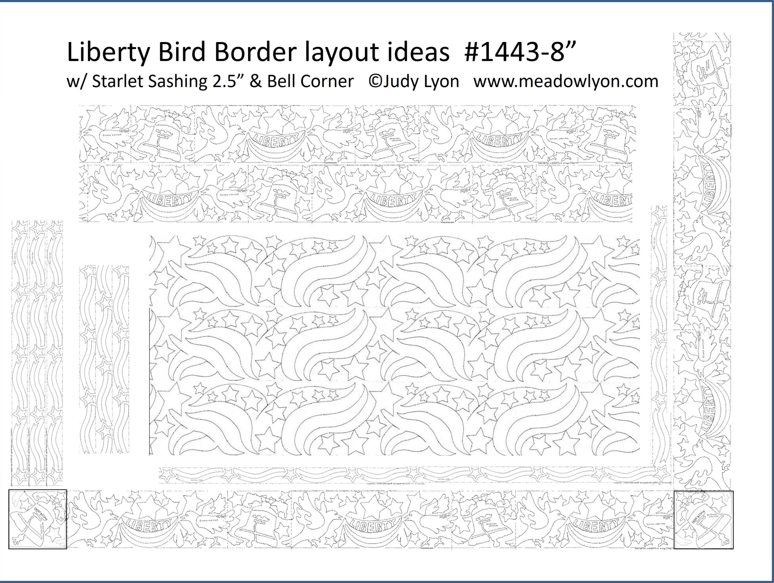Liberty Birds 8" Border Pattern 8" Edge-to-Edge