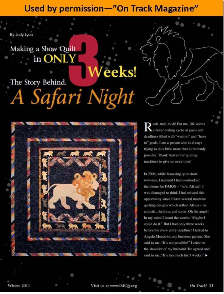 Safari Night Cover page