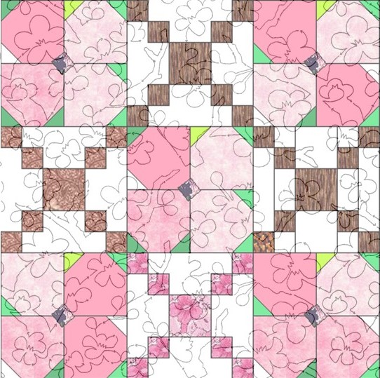 Cherry Blossoms 10" Edge to Edge Pantograph - Image 6