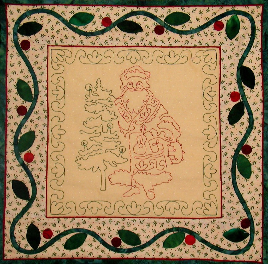 Santa Ukraine Redwork: Digital Embroidery Files or PDF Printable Paper